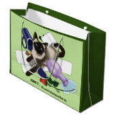 Siamese Cat Mischief Funny Große Geschenktüte (Vorderseite Schrägansicht)