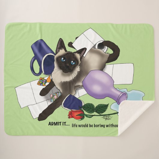 Siamese Cat Mischief Funny Sherpadecke (Vorderseite (Horizontal))