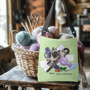 siamese Cat Mischief Funny Tragetaschen Mit Langen Trägern