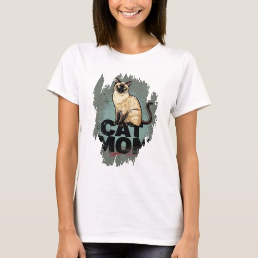 Siamese Cat Mom: Pawsitively Adorable T-Shirt (Vorderseite)