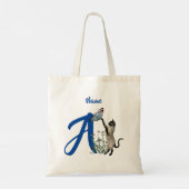 Siamese Cat Monogram Initial A Your Name Tragetasche (Rückseite)