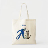 Siamese Cat Monogram Initial A Your Name Tragetasche (Vorne)