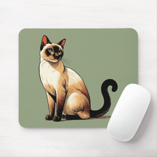 Siamese Cat Mousepad (Mit Mouse)