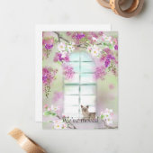 Siamese Cat New Address Announcement Note Card Mitteilungskarte (Vorderseite/Rückseite Beispiel)