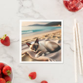 Siamese Cat Nickerchen am Strand Serviette (Beispiel)