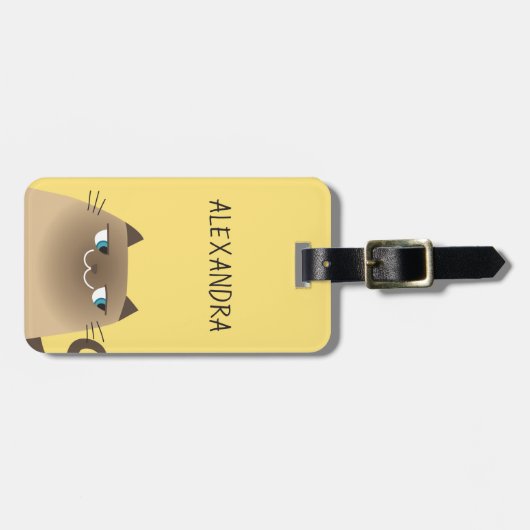 Siamese Cat Niedlich Gepäckanhänger (Vorderseite horizontal)