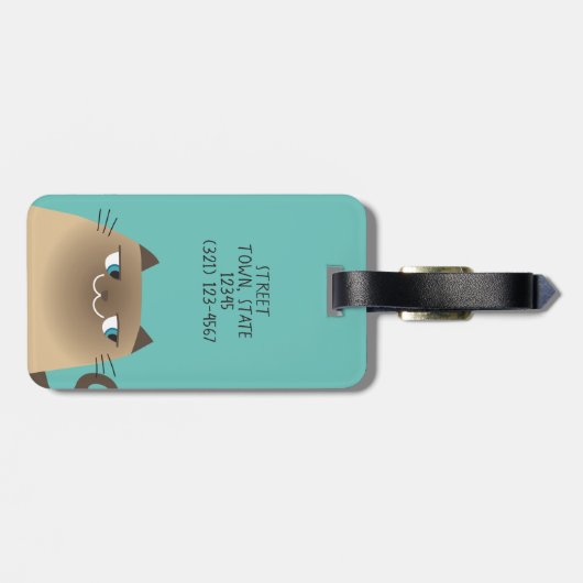 Siamese Cat Niedlich Gepäckanhänger (Rückseite horizontal)