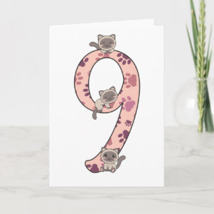 Siamese Cat Ninth Birthday For Kids Cats Card Karte