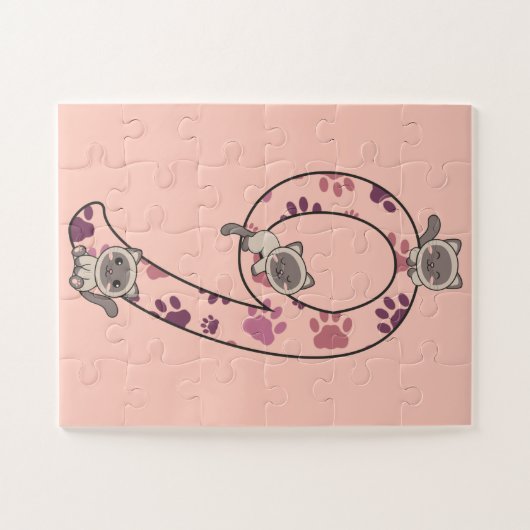 Siamese Cat Ninth Birthday for Kids Cats Jigsaw Pu Puzzle (Horizontal)