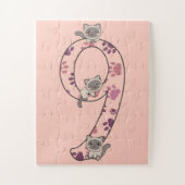 Siamese Cat Ninth Birthday for Kids Cats Jigsaw Pu Puzzle (Vertikal)