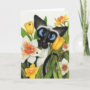 Siamese Cat Oaster Spring Card Feiertagskarte