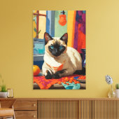 Siamese Cat on Countertop Leinwanddruck (Insitu (Wohnzimmer))