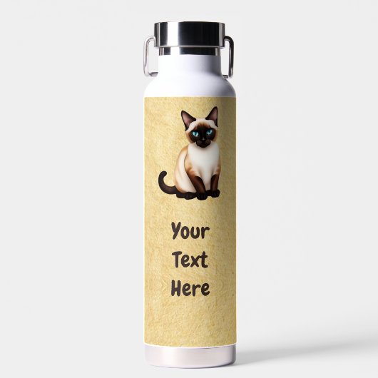 Siamese Cat On Old Paper Trinkflasche (Vorne)
