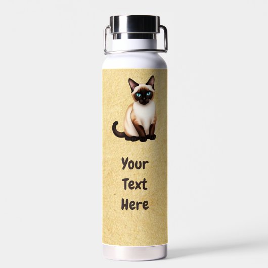 Siamese Cat On Old Paper Trinkflasche (Rückseite)