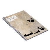 Siamese Cat on Retro Newspaper, Personalized Name Notizblock (Rechte Seite)