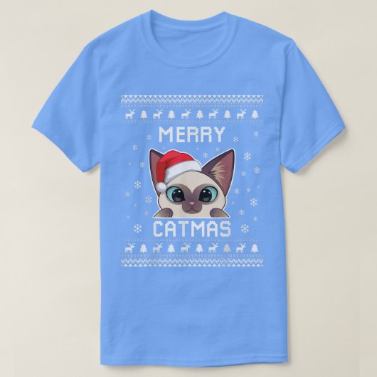Siamese Cat Owner Ugly Christmas Sweater für Holid T-Shirt (Design vorne)