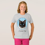 Siamese Cat Painting - Niedlich Original Cat Art T T-Shirt (Vorne ganz)