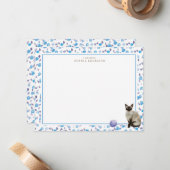 Siamese Cat Personalisiert Stationery Mitteilungskarte (Vorderseite/Rückseite Beispiel)