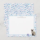 Siamese Cat Personalisiert Stationery Mitteilungskarte (Vorne/Hinten)