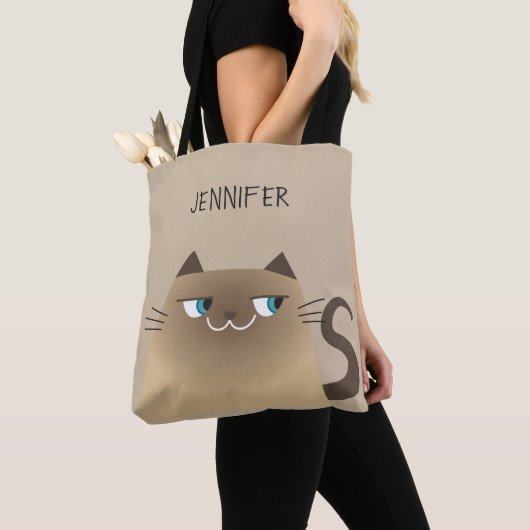 Siamese Cat Personalisiert Tasche (Von Nahem)