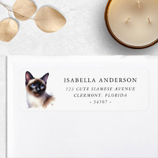 Siamese Cat Personalisierte Rücksendeadressen-Aufk