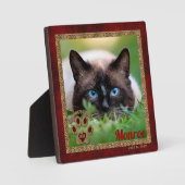 Siamese Cat Pet Memorial Foto Fotoplatte (Vorderseite)