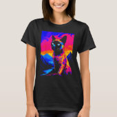 Siamese Cat Pop Art T-Shirt (Vorderseite)