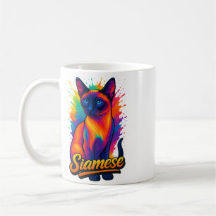 Siamese Cat Pop Art - Vibrannt Neon Street Style Kaffeetasse