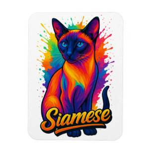 Siamese Cat Pop Art - Vibrannt Neon Street Style Magnet