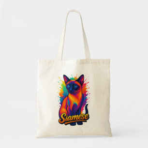 Siamese Cat Pop Art - Vibrannt Neon Street Style Tragetasche