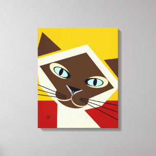 Siamese Cat Portrait Canvas Print Leinwanddruck