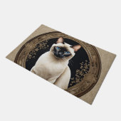 Siamese Cat Portrait Elegant Fußmatte (Schrägansicht)