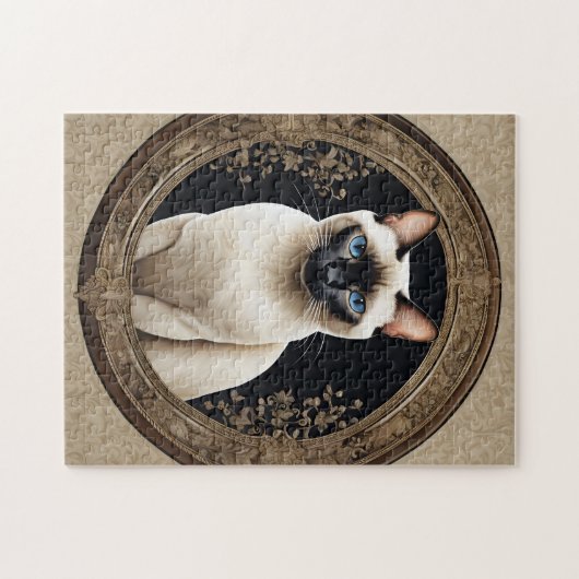 Siamese Cat Portrait Elegant Puzzle (Horizontal)