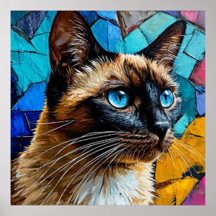Siamese Cat Portrait Poster