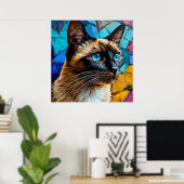 Siamese Cat Portrait Poster (Heimbüro)