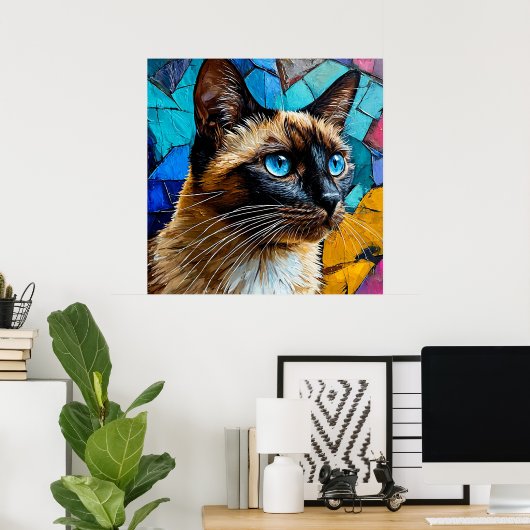 Siamese Cat Portrait Poster (Heimbüro)