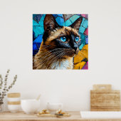 Siamese Cat Portrait Poster (Küche)