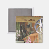 Siamese Cat Posing Animal Fotografy Magnet #2 (Vorderseite/Rückseite)