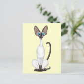 Siamese Cat Postkarte (Stehend Vorderseite)