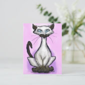 Siamese Cat Postkarte (Stehend Vorderseite)