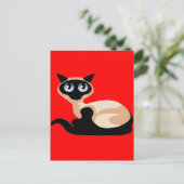 Siamese Cat Postkarte (Stehend Vorderseite)