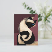 Siamese Cat Postkarte (Stehend Vorderseite)