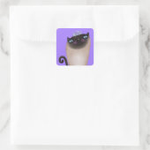 Siamese Cat Princess Quadratischer Aufkleber (Tasche)