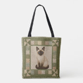 Siamese Cat Quilt Personalize Tasche (Rückseite)