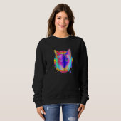 Siamese Cat Rainbow Space Black Sweatshirt (Vorne ganz)