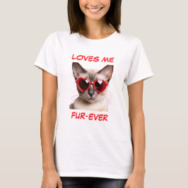 Siamese Cat Red Heart Heart Shaped Sonnenbrille T-Shirt