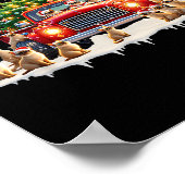 Siamese Cat Red Truck Christmas Tree Santa Ugly Xm Poster (Ecke)