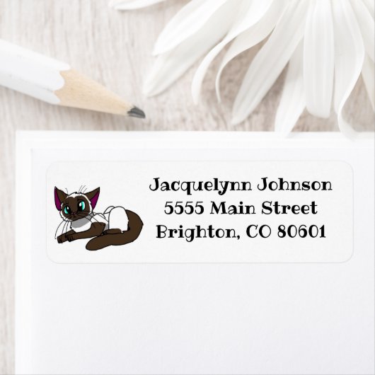 Siamese Cat Return Address Label (Insitu)