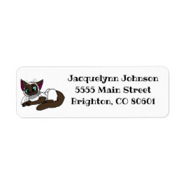 Siamese Cat Return Address Label