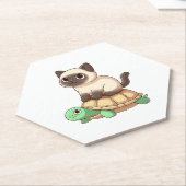 Siamese cat rides turtle Copy Untersetzer (angewinkelt)